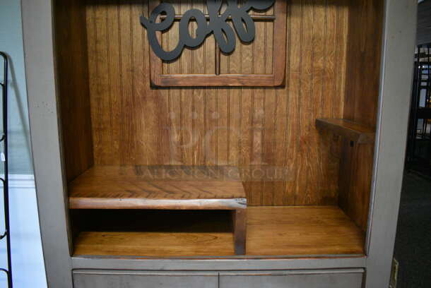 BRAND NEW! Wooden Coffee Bar Hutch w/ Drawer and 2 Doors. 45x20x78. (garden center) - Image 4 of 7