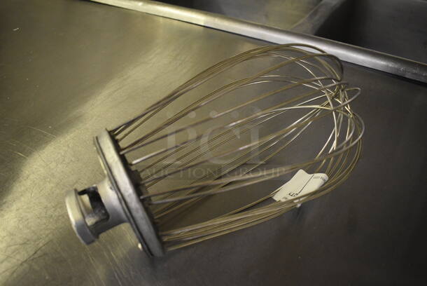 Metal Commercial Whisk Attachment for Hobart Mixer. Appears To Be 20 Quart. 7x7x12.5. (bakery kitchen)