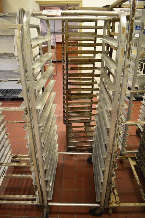 Metal Commercial Pan Transport Rack on Commercial Casters. 20.5x28x65. (bakery kitchen)
