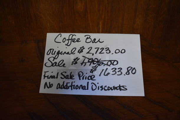 BRAND NEW! Wooden Coffee Bar Hutch w/ Drawer and 2 Doors. 45x20x78. (garden center) - Image 6 of 7