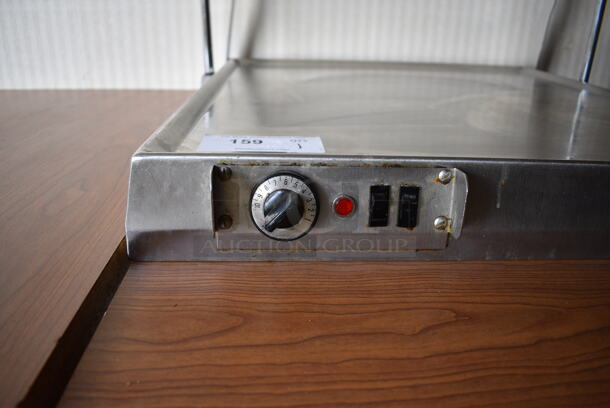 Metal Commercial Countertop Meat Cutting Carving Station w/ 2 Warming Lamps and Poly Sneeze Guard. 125 Volts, 1 Phase. 26x29x30. Unit Was In Working Condition When Restaurant Closed. (kitchen hallway) - Image 5 of 6
