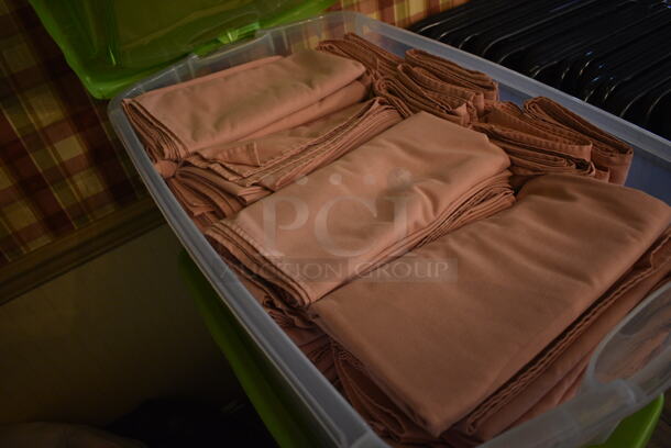 ALL ONE MONEY! Lot of 3 Poly Bins of Various Tablecloths! Includes 54x54. (main dining room) - Image 2 of 6