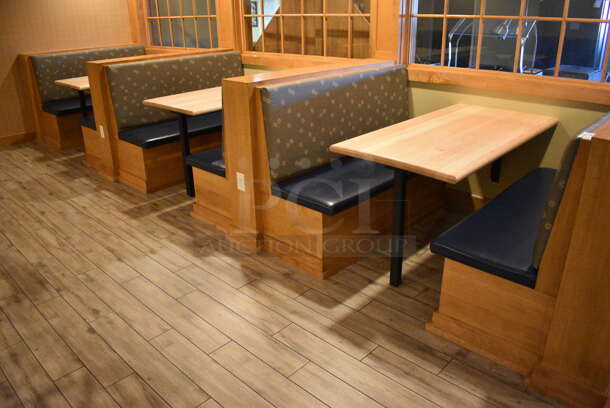ALL ONE MONEY! Lot of Six Single Sided Booths. Does Not Include Tables. BUYER MUST REMOVE. 48x24x42. (employee breakroom)