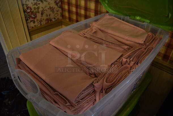 ALL ONE MONEY! Lot of 3 Poly Bins of Various Tablecloths! Includes 54x54. (main dining room) - Image 3 of 6