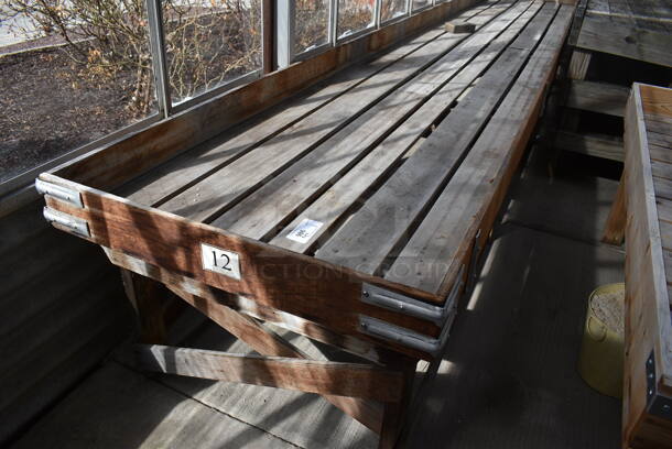 Wooden Stand. Comes In Two Pieces. BUYER MUST REMOVE. 216x36.5x28.5, 56x36x28.5. (greenhouse) - Image 3 of 4