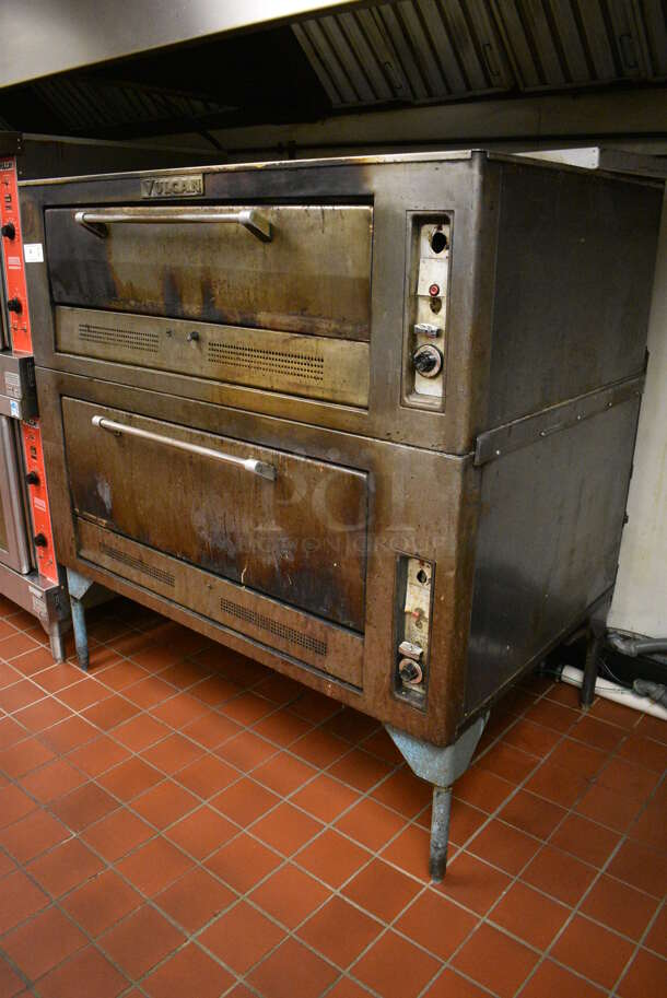 2 Vulcan Stainless Steel Commercial Natural Gas Powered Pizza Ovens. Model 7018A1 and 7019A1. 50,000 BTU. 60x42x65. 2 Times Your Bid! Unit Was In Working Condition When Restaurant Closed. (kitchen) - Image 2 of 9
