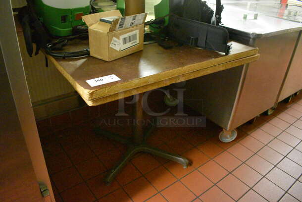 2 Wooden Tables on Metal Table Bases. Does Not Include Contents. 36x36x30. 2 Times Your Bid! (kitchen hallway) - Image 2 of 2