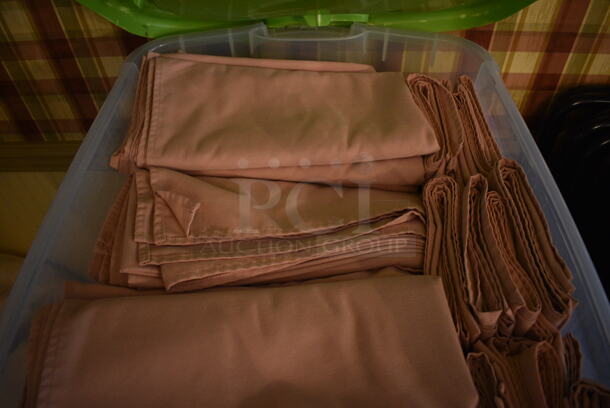 ALL ONE MONEY! Lot of 3 Poly Bins of Various Tablecloths! Includes 54x54. (main dining room) - Image 4 of 6