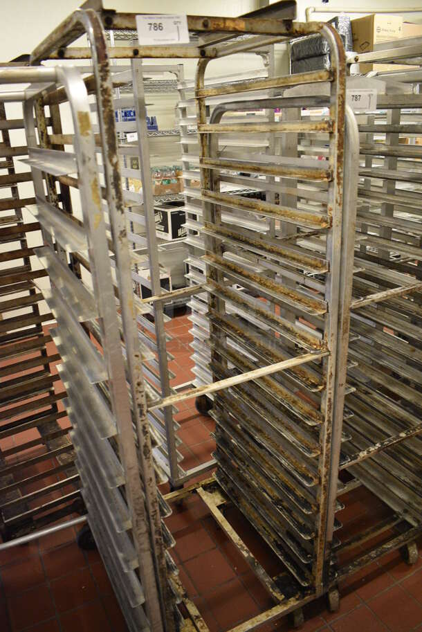 Metal Commercial Pan Transport Rack w/ Top Guide For Rack Oven on Commercial Casters. 20.5x26x70. (bakery kitchen) - Image 2 of 4