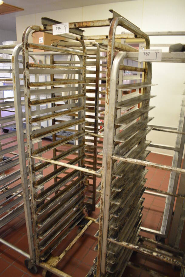 Metal Commercial Pan Transport Rack w/ Top Guide For Rack Oven on Commercial Casters. 20.5x26x70. (bakery kitchen) - Image 3 of 4