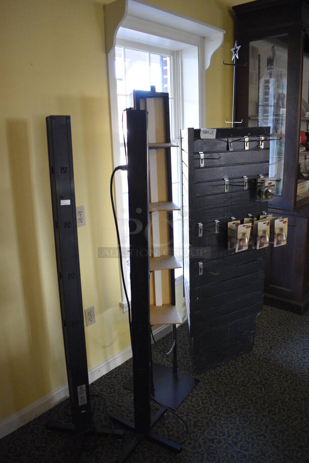 ALL ONE MONEY! Lot of 4 Various Stands Including Power Strip and Racks. Includes 18x18x80. (yellow clothing store) - Image 3 of 4