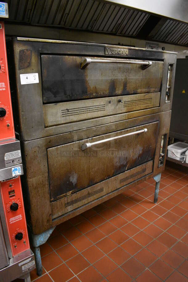 2 Vulcan Stainless Steel Commercial Natural Gas Powered Pizza Ovens. Model 7018A1 and 7019A1. 50,000 BTU. 60x42x65. 2 Times Your Bid! Unit Was In Working Condition When Restaurant Closed. (kitchen) - Image 7 of 9