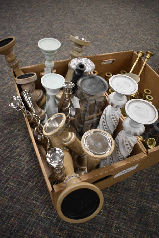 ALL ONE MONEY! Lot of 2 Boxes of Various Candle Stick Holders! (garden center) - Image 4 of 5