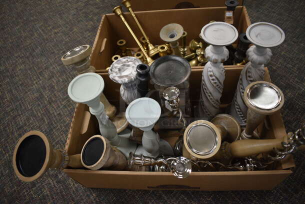 ALL ONE MONEY! Lot of 2 Boxes of Various Candle Stick Holders! (garden center) - Image 5 of 5