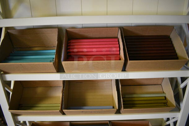 White Wooden Hutch w/ Candle Sticks. 46x19x82. (yellow clothing store) - Image 4 of 7