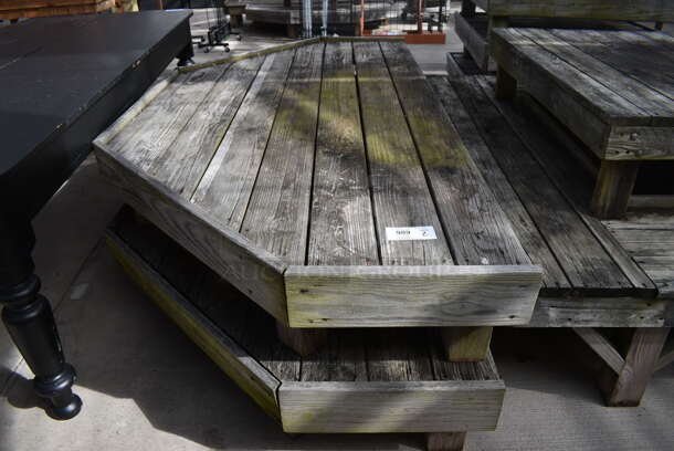 2 Wooden Stands. BUYER MUST REMOVE. 89x43.5x12. 2 Times Your Bid! (greenhouse) - Image 1 of 3