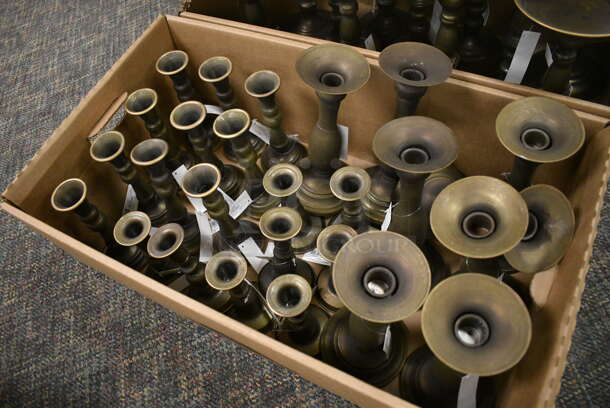 ALL ONE MONEY! Lot of 2 Boxes of Various Candle Stick Holders and Candle Holders! (garden center) - Image 2 of 5