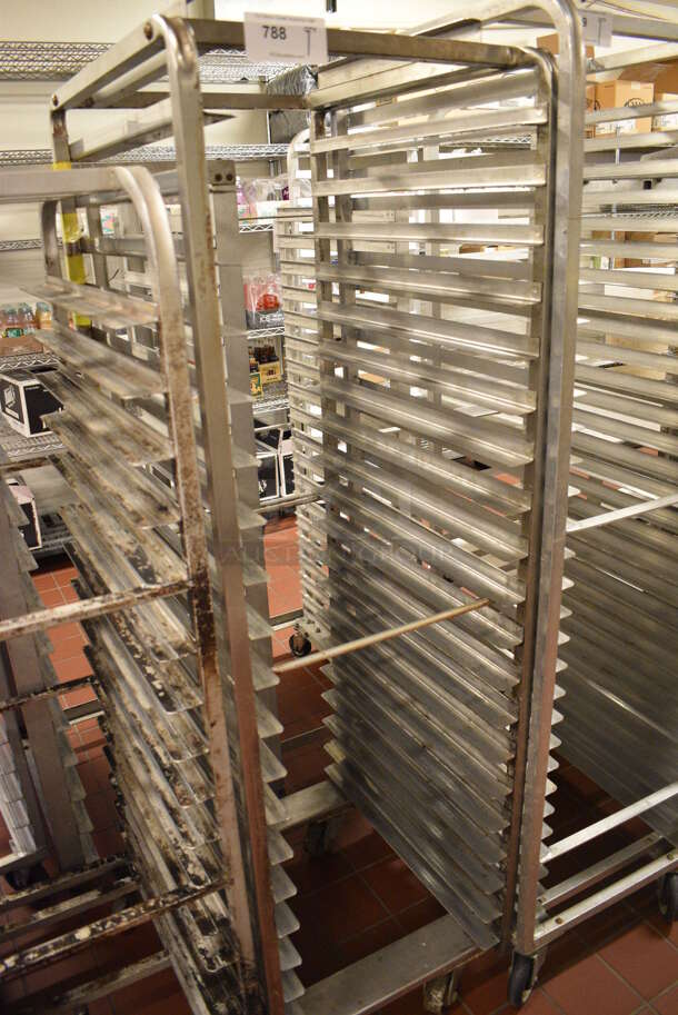 Metal Commercial Pan Transport Rack w/ Top Guide For Rack Oven on Commercial Casters. 20.5x26x69. (bakery kitchen) - Image 2 of 5