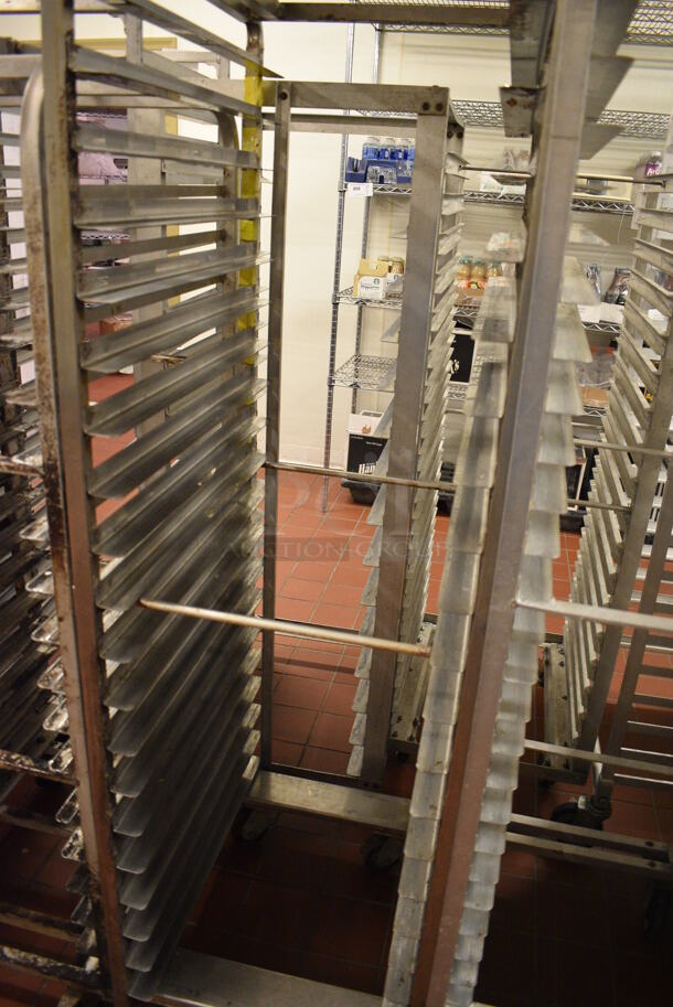 Metal Commercial Pan Transport Rack w/ Top Guide For Rack Oven on Commercial Casters. 20.5x26x69. (bakery kitchen) - Image 3 of 5