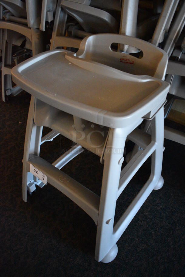 3 Rubbermaid Gray Poly High Chairs on Commercial Casters. 22x23x31. 3 Times Your Bid! (main dining room) - Image 2 of 6