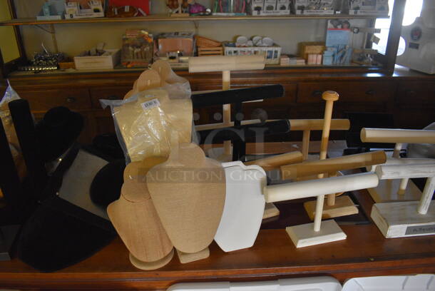 ALL ONE MONEY! Lot of Various Items Including Plastic Hangers, Necklace Mannequin Stands! BUYER MUST REMOVE. (yellow clothing store) - Image 4 of 8