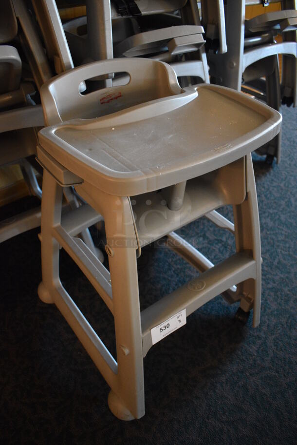 3 Rubbermaid Gray Poly High Chairs on Commercial Casters. 22x23x31. 3 Times Your Bid! (main dining room) - Image 3 of 6