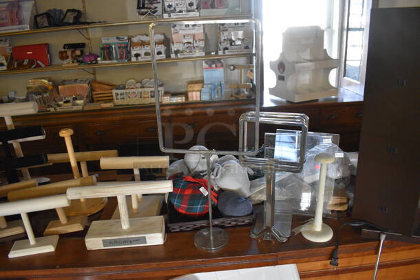 ALL ONE MONEY! Lot of Various Items Including Plastic Hangers, Necklace Mannequin Stands! BUYER MUST REMOVE. (yellow clothing store) - Image 5 of 8
