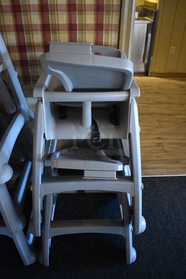 3 Rubbermaid Gray Poly High Chairs on Commercial Casters. 22x23x31. 3 Times Your Bid! (main dining room) - Image 4 of 6