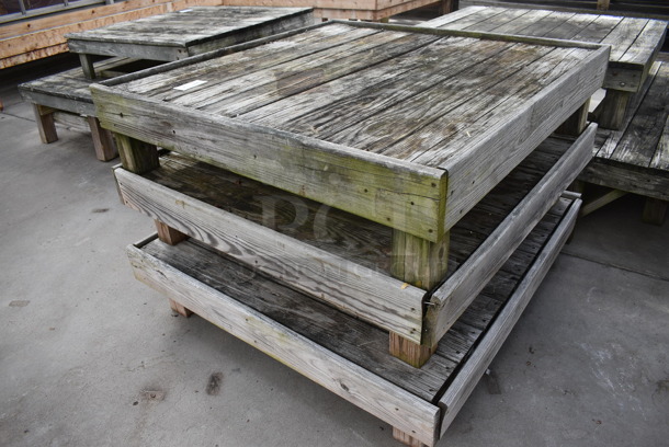 3 Wooden Stand. BUYER MUST REMOVE. 48x48x12. 3 Times Your Bid! (greenhouse) - Image 2 of 4