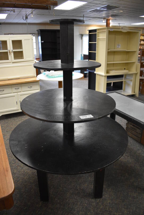 Black Wooden 3 Tier Display Rack. 48x48x70. (garden center) - Image 1 of 3
