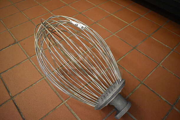 Metal Commercial Whisk Attachment for Hobart Mixer. Appears To Be Either 40 or 60 Quart. 11x11x18.5. (bakery kitchen)