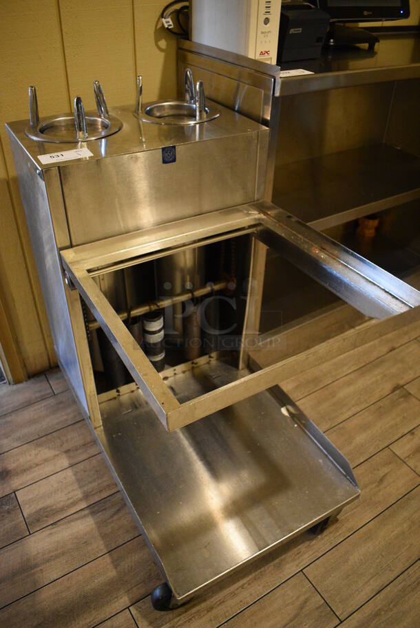 Stainless Steel Commercial Dish Caddy Cart w/ 2 Plate Return Wells on Commercial Casters. 21x34x40. (main dining room - side drink kitchen) - Image 2 of 6