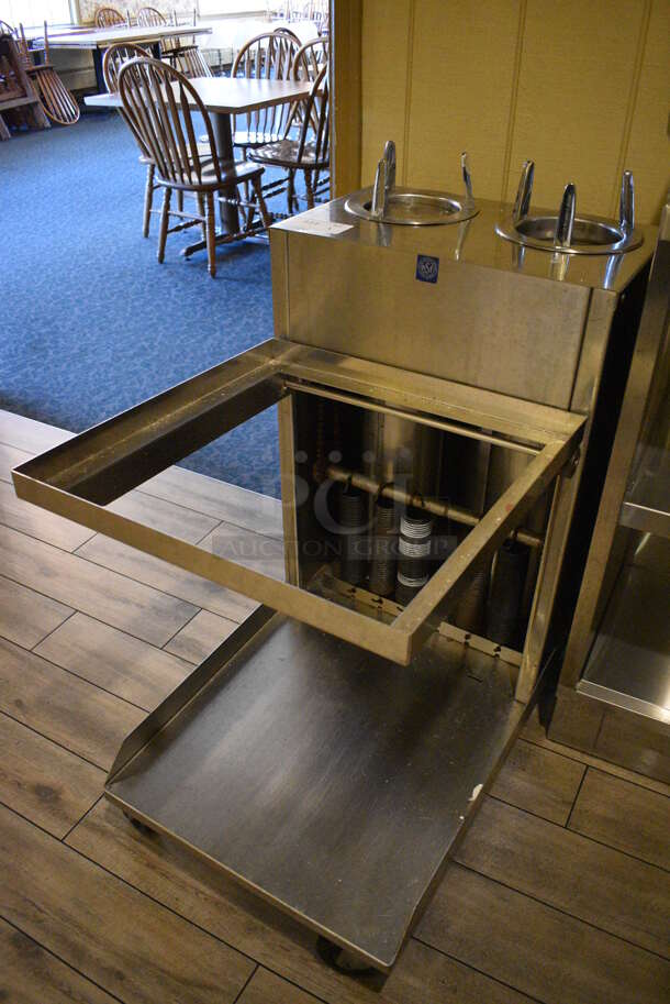 Stainless Steel Commercial Dish Caddy Cart w/ 2 Plate Return Wells on Commercial Casters. 21x34x40. (main dining room - side drink kitchen) - Image 3 of 6