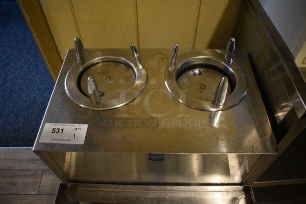 Stainless Steel Commercial Dish Caddy Cart w/ 2 Plate Return Wells on Commercial Casters. 21x34x40. (main dining room - side drink kitchen) - Image 4 of 6