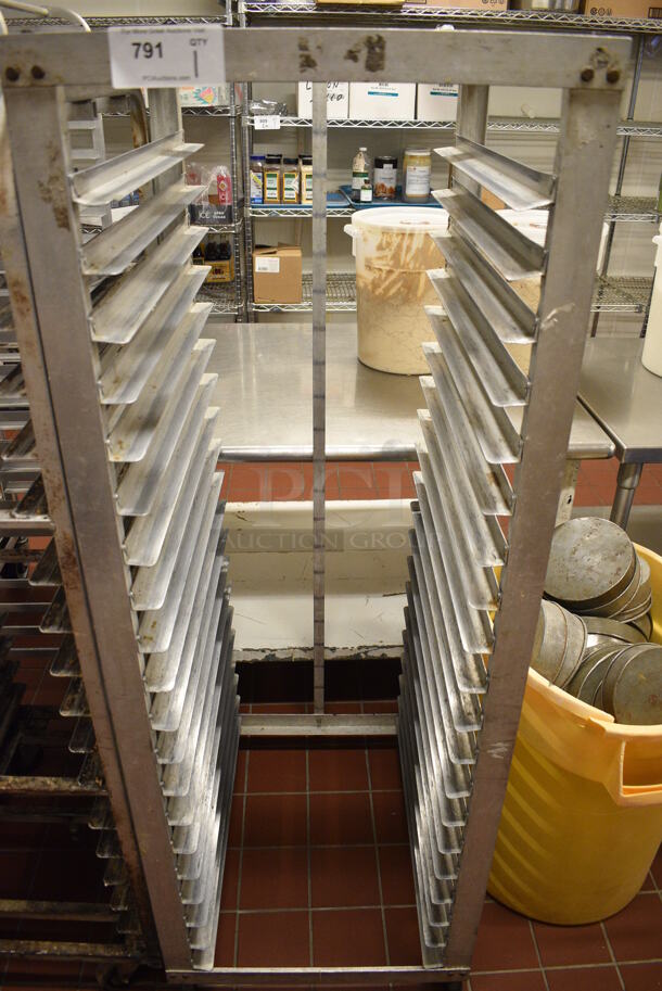 Metal Commercial Pan Transport Rack on Commercial Casters. 22.5x26x64. (bakery kitchen)