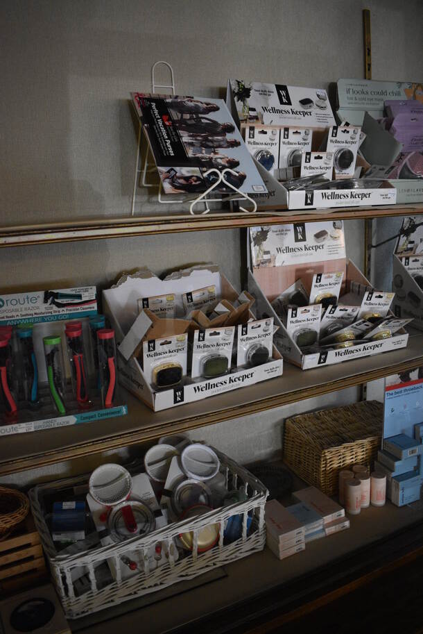 ALL ONE MONEY! Lot of Various Goods Including Make Up Sponges, Jewelry and Signs! BUYER MUST REMOVE. (yellow clothing store) - Image 4 of 6