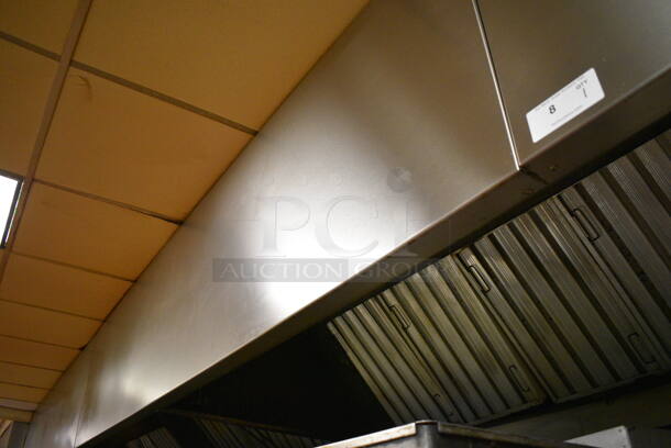 9.25' Stainless Steel Commercial Grease Hood w/ Filters. BUYER MUST REMOVE. 111x48x26. (kitchen)