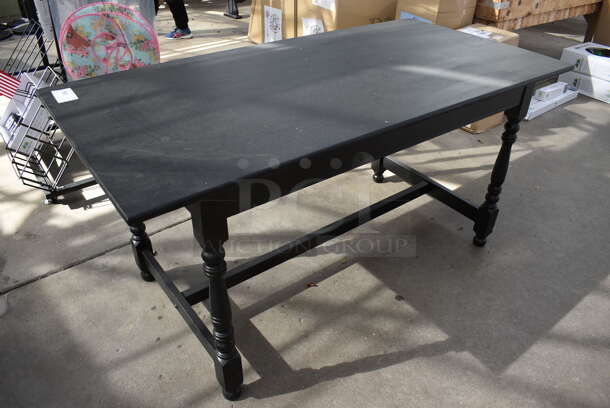 Black Wooden Table. 60x30x29. (greenhouse) - Image 1 of 4