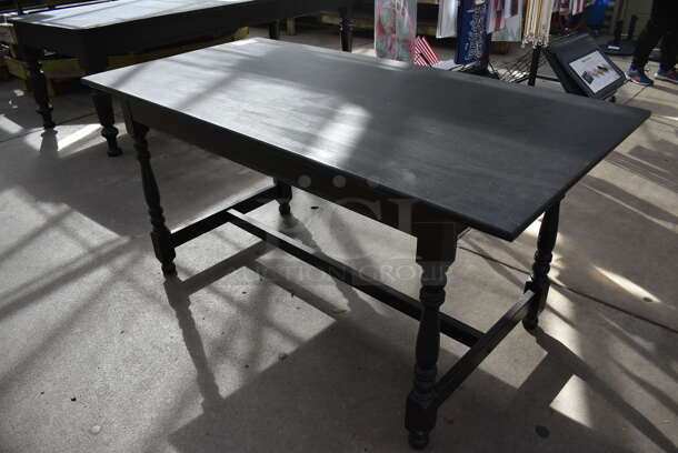 Black Wooden Table. 60x30x29. (greenhouse) - Image 2 of 4