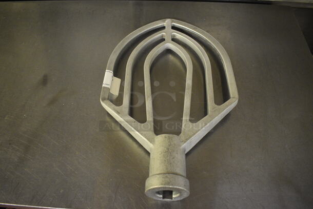 Metal Commercial Paddle Attachment for Mixer. Appears To Be 60 Quart. 12x3x19.5. (bakery kitchen)