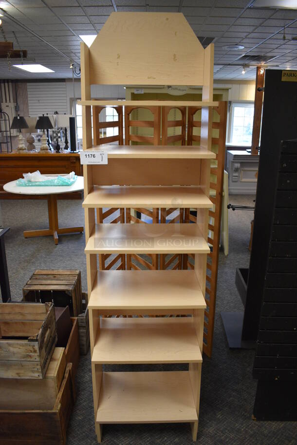 Wooden Shelving Unit. 21.5x14x80. (garden center)