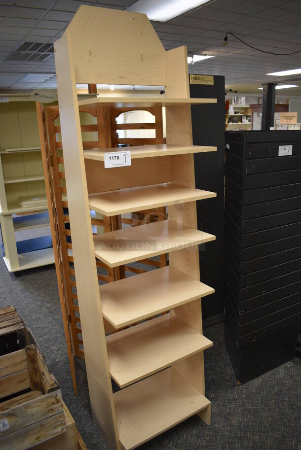 Wooden Shelving Unit. 21.5x14x80. (garden center) - Image 2 of 4