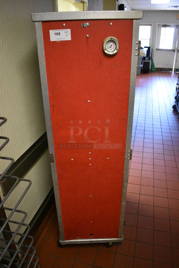 Cres Cor Model 130-1836 Metal Commercial Single Door Reach In Warming Holding Cabinet on Commercial Casters. 110-120 Volts, 1 Phase. 20x30x70. Unit Was In Working Condition When Restaurant Closed. (kitchen hallway)