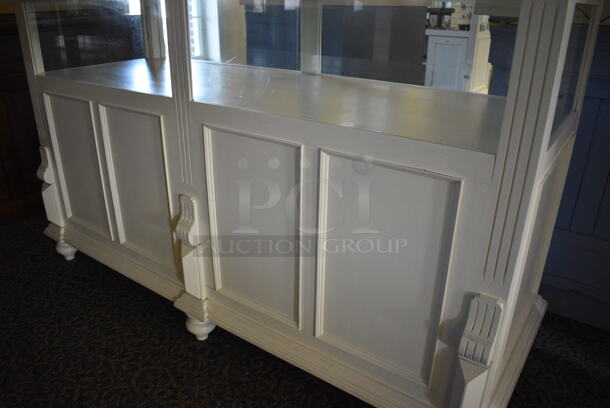 White Wooden Counter. BUYER MUST REMOVE. 64.5x24x39. (yellow clothing store) - Image 4 of 4