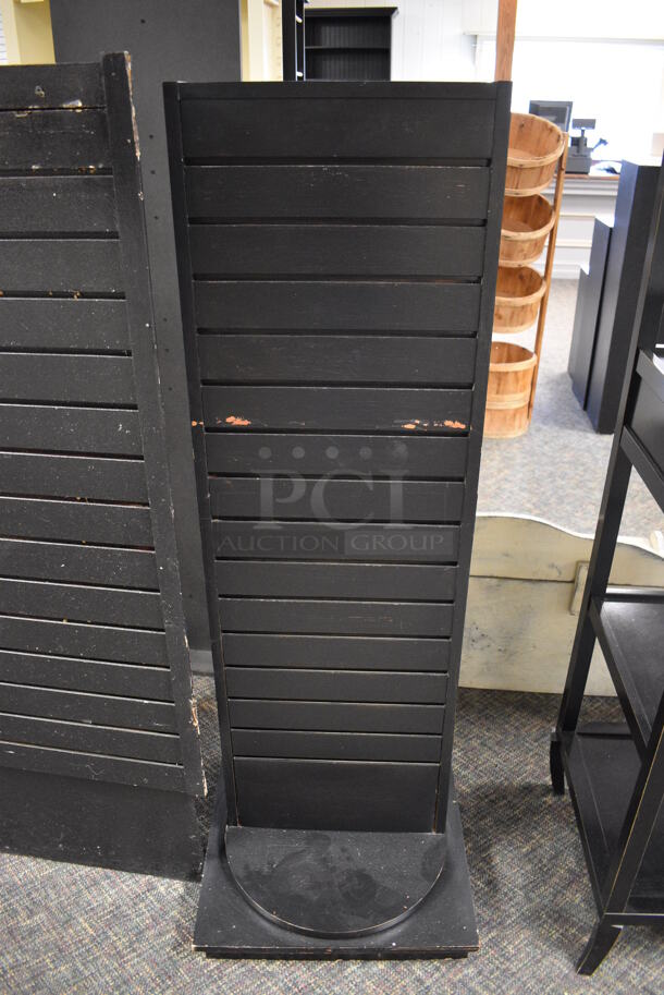 All ONE MONEY! Lot of 2 Black Wooden Stand. 23.5x23.5x59, 21x21x58. (garden center) - Image 2 of 4
