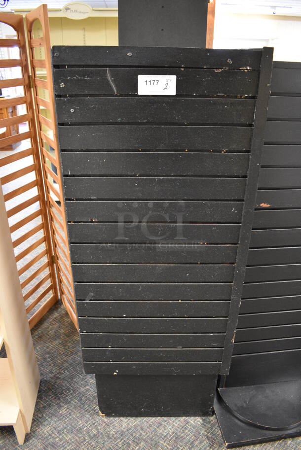 All ONE MONEY! Lot of 2 Black Wooden Stand. 23.5x23.5x59, 21x21x58. (garden center) - Image 3 of 4