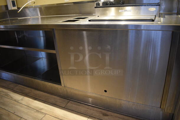 Stainless Steel Commercial Counter w/ 2 Under Shelves and Ice Bin. Does Not Include Contents. BUYER MUST REMOVE. 112x32x41. (main dining room - side drink kitchen) - Image 5 of 5