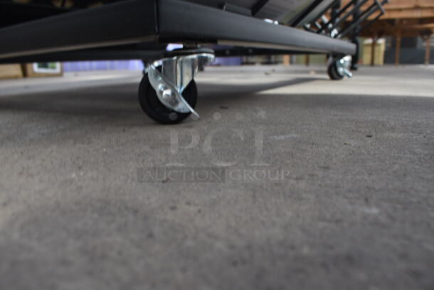 Black Metal Stand w/ Contents Including Mailbox Covers on Commercial Casters. 32x36x76. (greenhouse) - Image 7 of 7