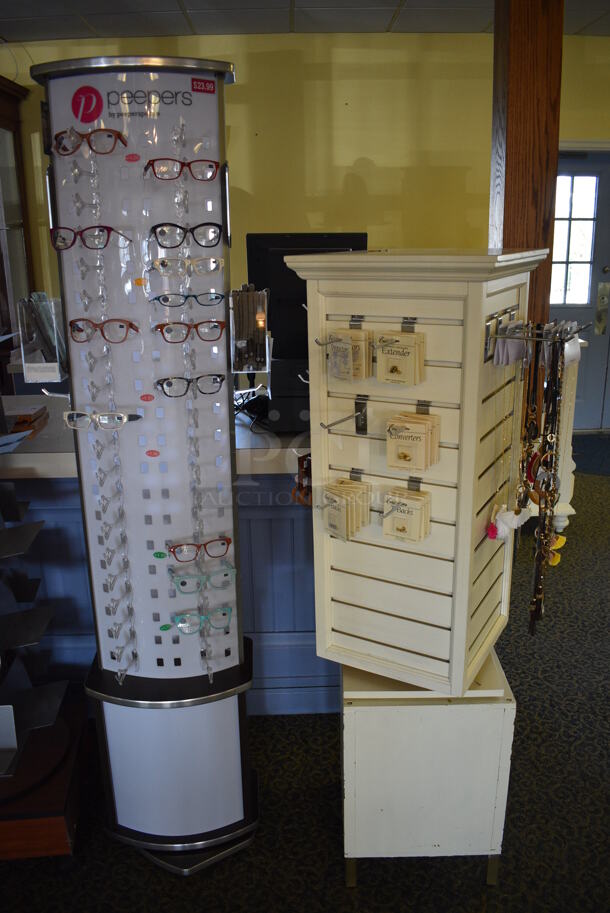 6 Various Racks w/ Contents Including Glasses and Glasses Cases. Includes 13.5x13.5x68. 6 Times Your Bid! (yellow clothing store) - Image 4 of 7
