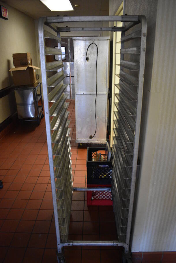 Metal Commercial Pan Transport Rack on Commercial Casters. 20.5x27x68. (kitchen hallway) - Image 1 of 4
